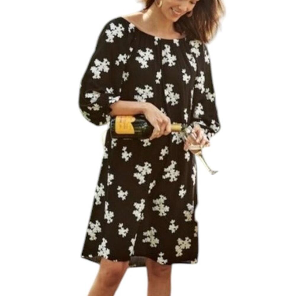 SOFT SURROUNDINGS Avignon Floral Embroidered Gauzy Dress SZ L